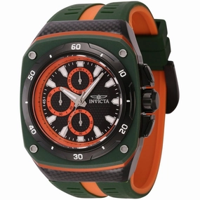 Invicta Men's Chronograph Watch - Speedway Black Dial Green and Orange Strap | 46107
