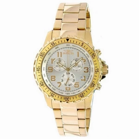 Invicta Men's Specialty Pilot Chronograph Watch - Silver Dial Yellow Gold Steel