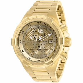 Invicta Men's Watch - Aviator Chronograph Gold Dial Stainless Steel Bracelet | 28122