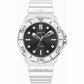 Invicta Men's Watch - Coalition Forces Quartz Black Dial White Rubber Strap | 46392