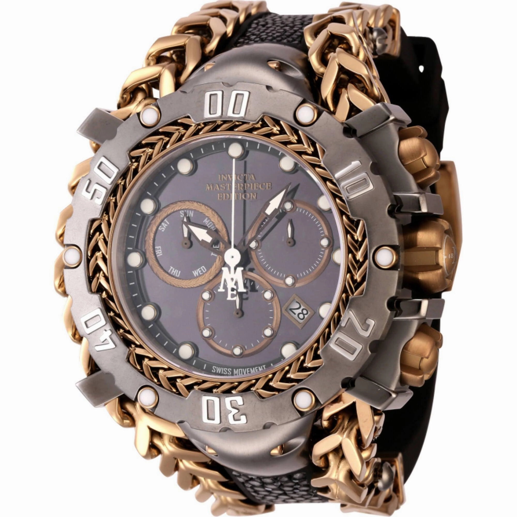 Invicta Men's Watch - Masterpiece Chronograph Khaki and Gunmetal Dial Quartz | 44627