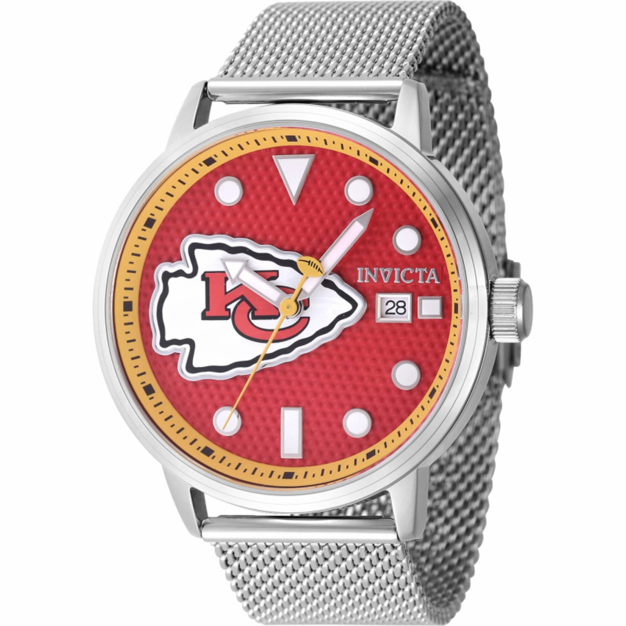 Invicta Men's Watch - NFL Kansas City Chiefs Red Dial Steel Mesh Bracelet | 47977