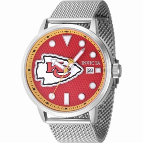 Invicta Men's Watch - NFL Kansas City Chiefs Red Dial Steel Mesh Bracelet | 47977