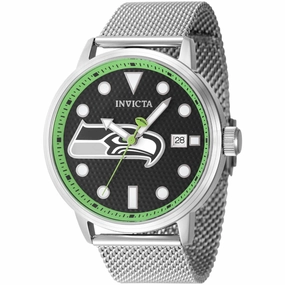 Invicta Men's Watch - NFL Seattle Seahawks Blue Dial Steel Mesh Bracelet | 47989