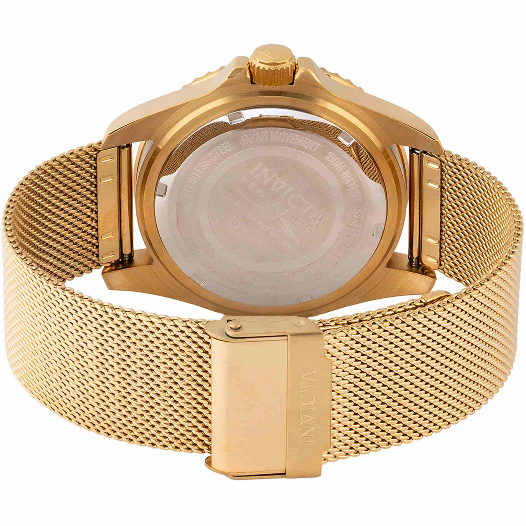 Invicta Men's Watch - Pro Diver Green, Black, Gold Tone Bezel Mesh Bracelet | 47179