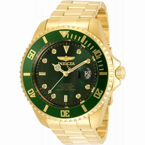 Invicta Men's Watch - Pro Diver Green Dial Yellow Gold Bracelet Automatic | 35724