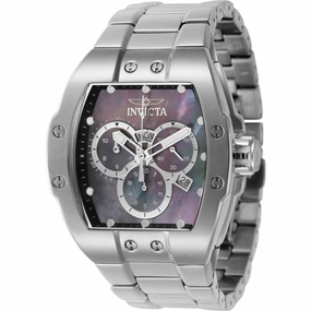 Invicta Men's Watch - S1 Rally Chronograph Black Mop Dial Silver Bracelet | 45701