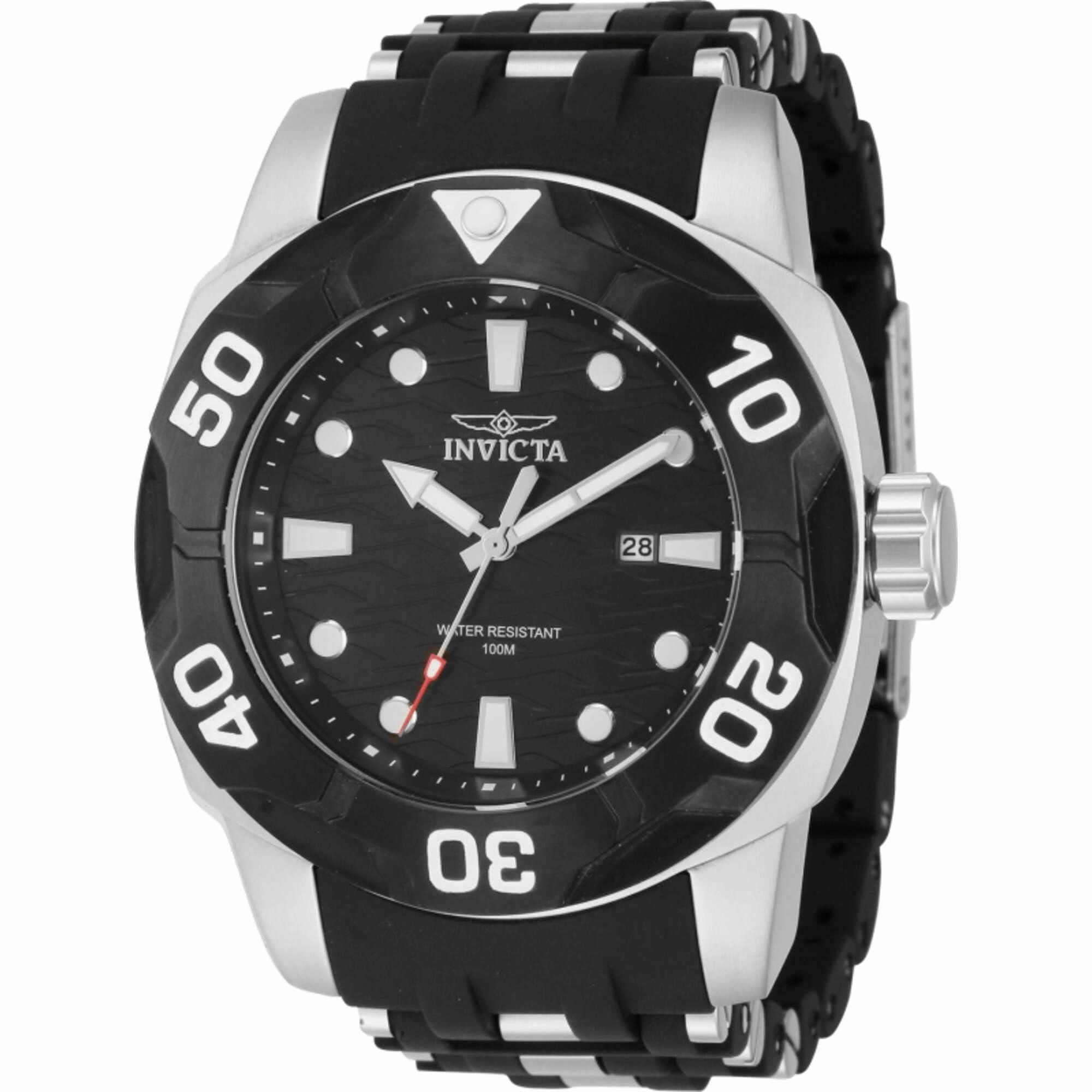 Invicta Men's Watch - Sea Spider Rotating Bezel Black and Silver Tone Strap | 44116