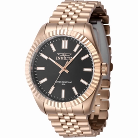 Invicta Men's Watch - Specialty Black Dial Rose Gold Steel Bracelet Quartz | 47492
