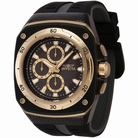 Invicta Men's Watch - Speedway Chrono Black, Gold Tone Dial Silicone Strap | 46110