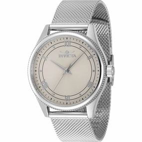 Invicta Women's Watch - Celestial Quartz Ivory Dial Silver Steel Bracelet | 48486