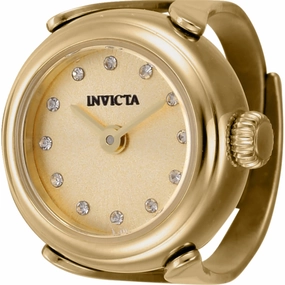 Invicta Women's Watch Ring - Mini Angel Quartz Steel Case Gold Tone Dial | 44483