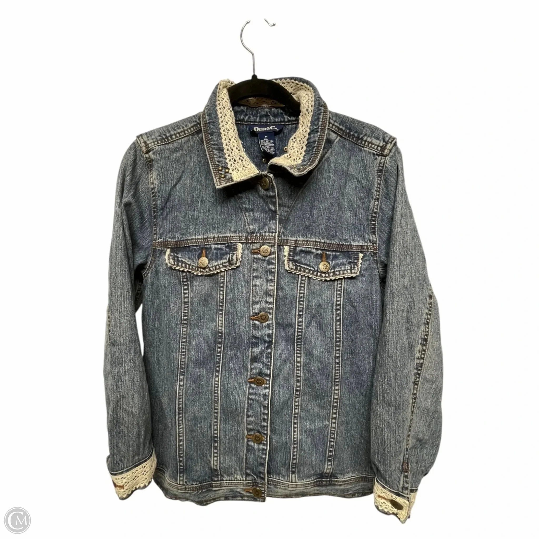 Jacket Denim By Denim And Co Qvc In Blue Denim, Size: M