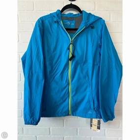 Jacket Windbreaker By Eddie Bauer In Blue, Size: L