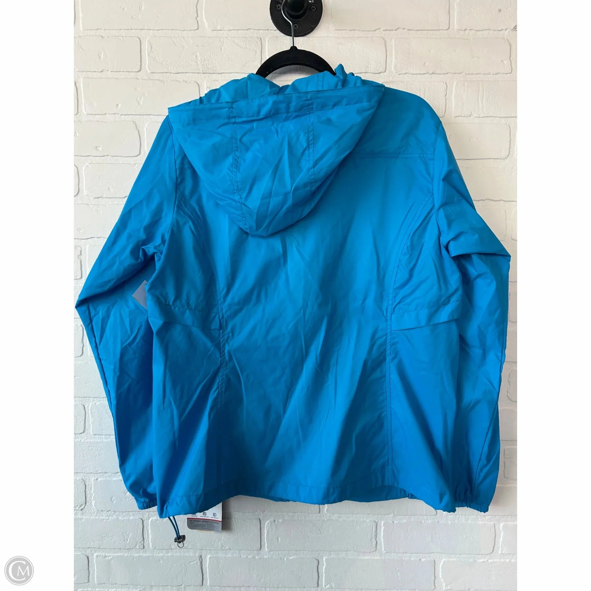 Jacket Windbreaker By Eddie Bauer In Blue, Size: L