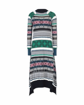 Jacquard Knit Sweater Dress