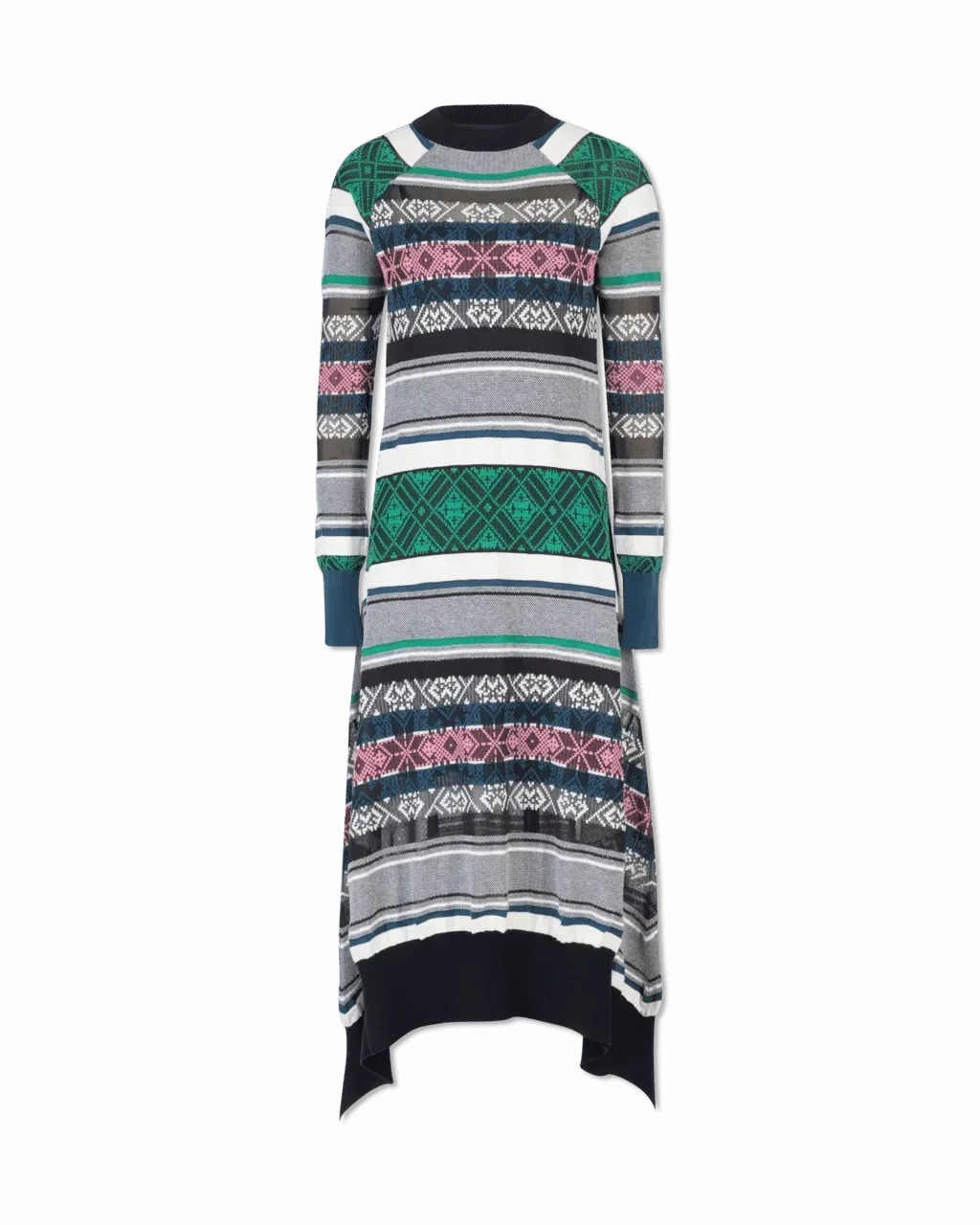 Jacquard Knit Sweater Dress