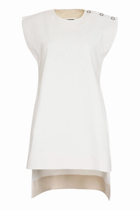 Jil Sander Button Embellished Longline T-Shirt