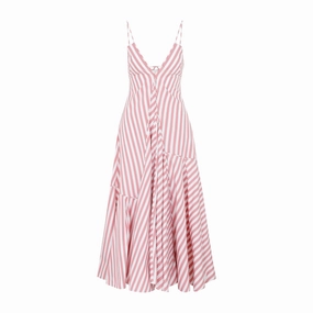 Jil Sander Striped V-Neck Dress