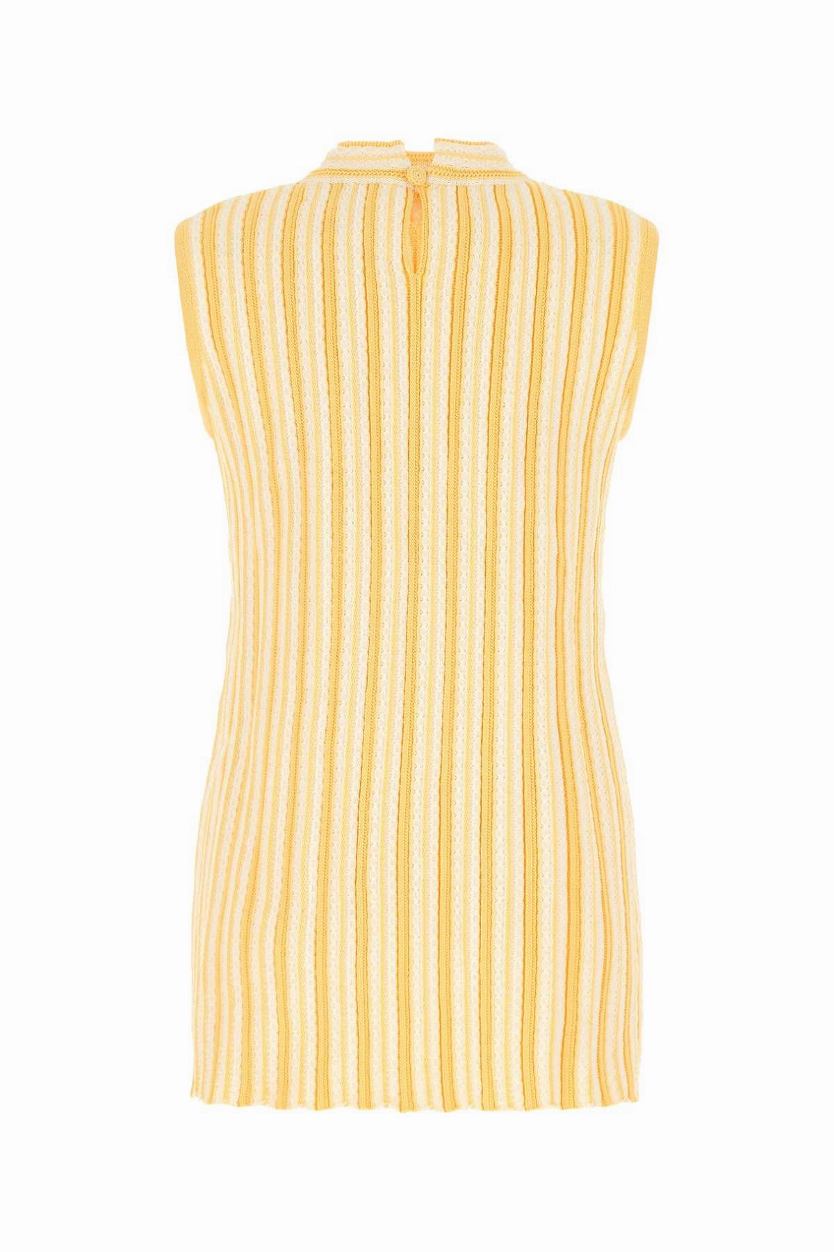 Jil Sander V-Neck Striped Knit Top
