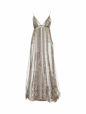 Just Cavalli Leopard Print V-Neck Maxi Dress