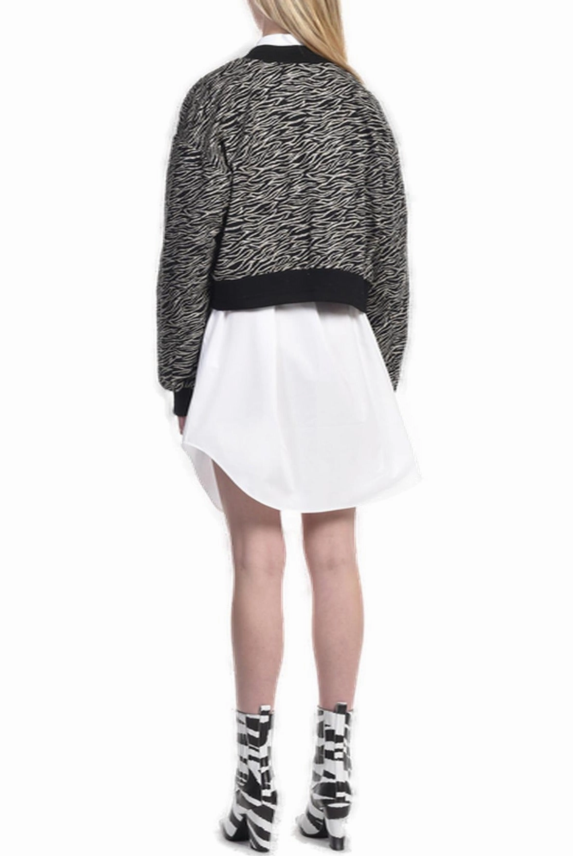Just Cavalli Metallic Animal Print Bomber Jacket