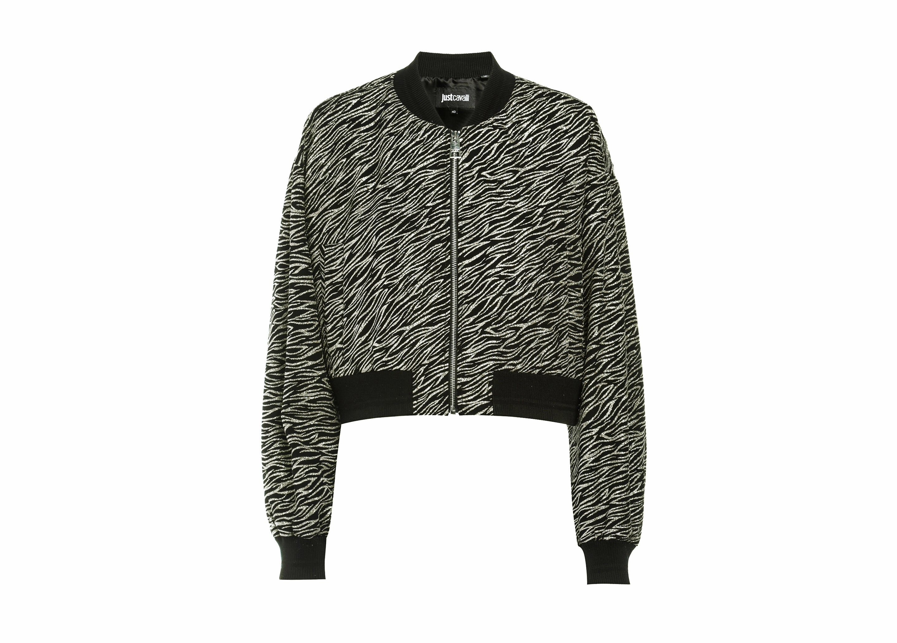 Just Cavalli Metallic Animal Print Bomber Jacket