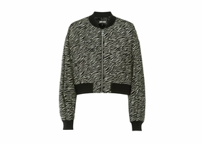 Just Cavalli Metallic Animal Print Bomber Jacket