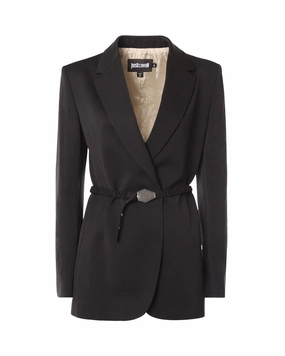 Just Cavalli V-Neck Belted Waist Blazer
