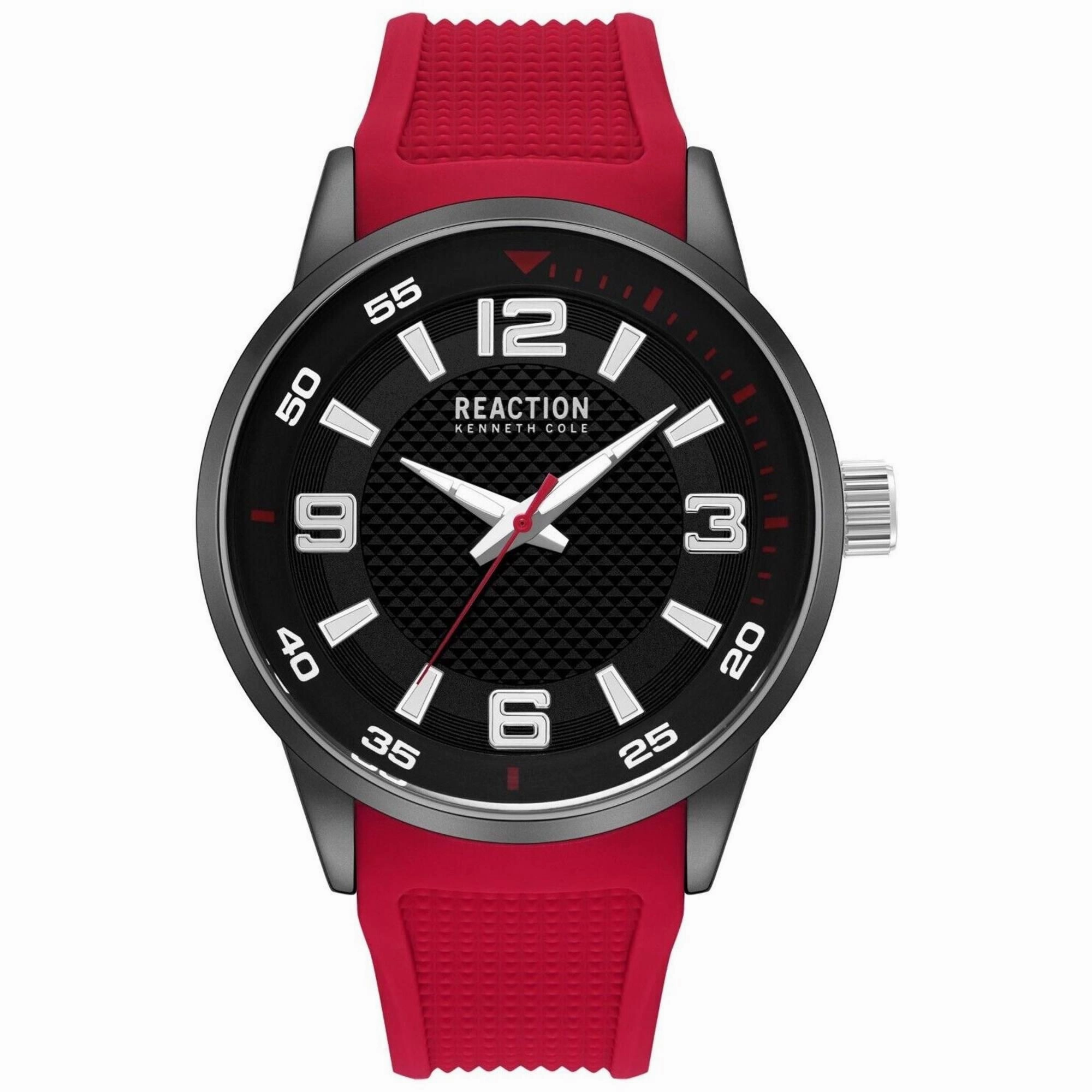 Kenneth Cole Reaction Men's Watch - Quartz Black Dial Red Strap | KRWGM2186804
