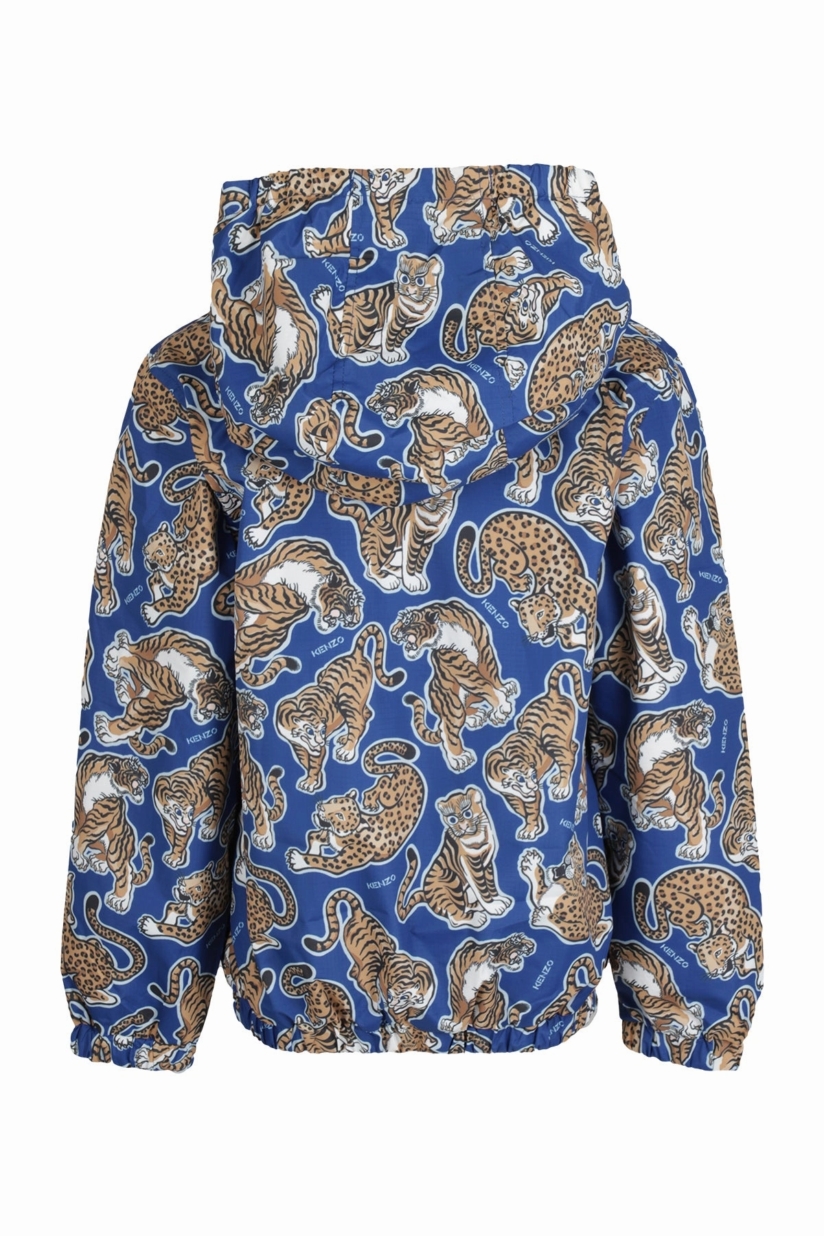 Kenzo Kids Allover Tiger Printed Zip-Up Hooded Jacket