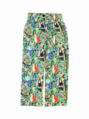 Kenzo Kids Jungle Printed Wide-Leg Cropped Pants