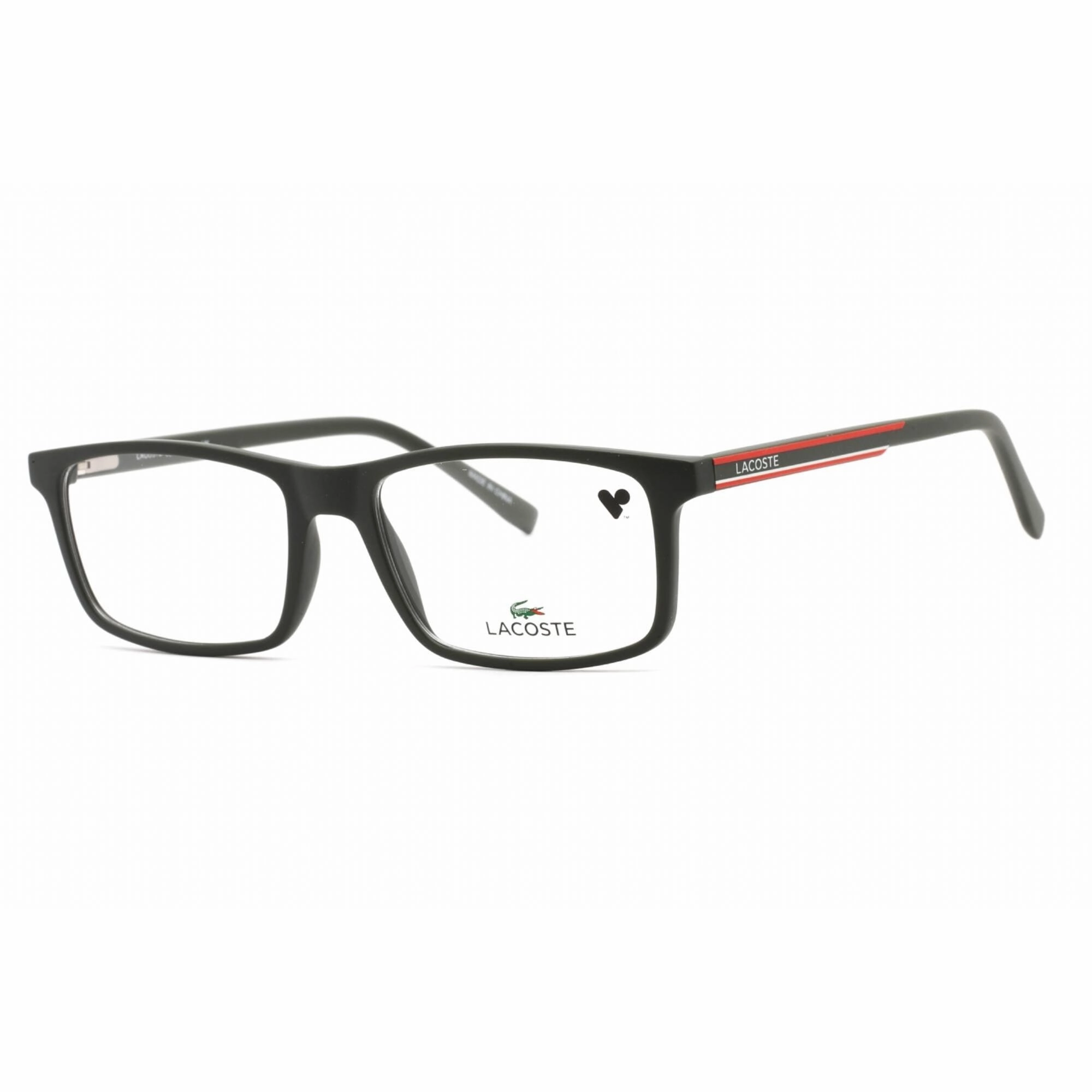 Lacoste Men's Eyeglasses - Full Rim Matte Khaki Plastic Rectangular Frame | L2858 317