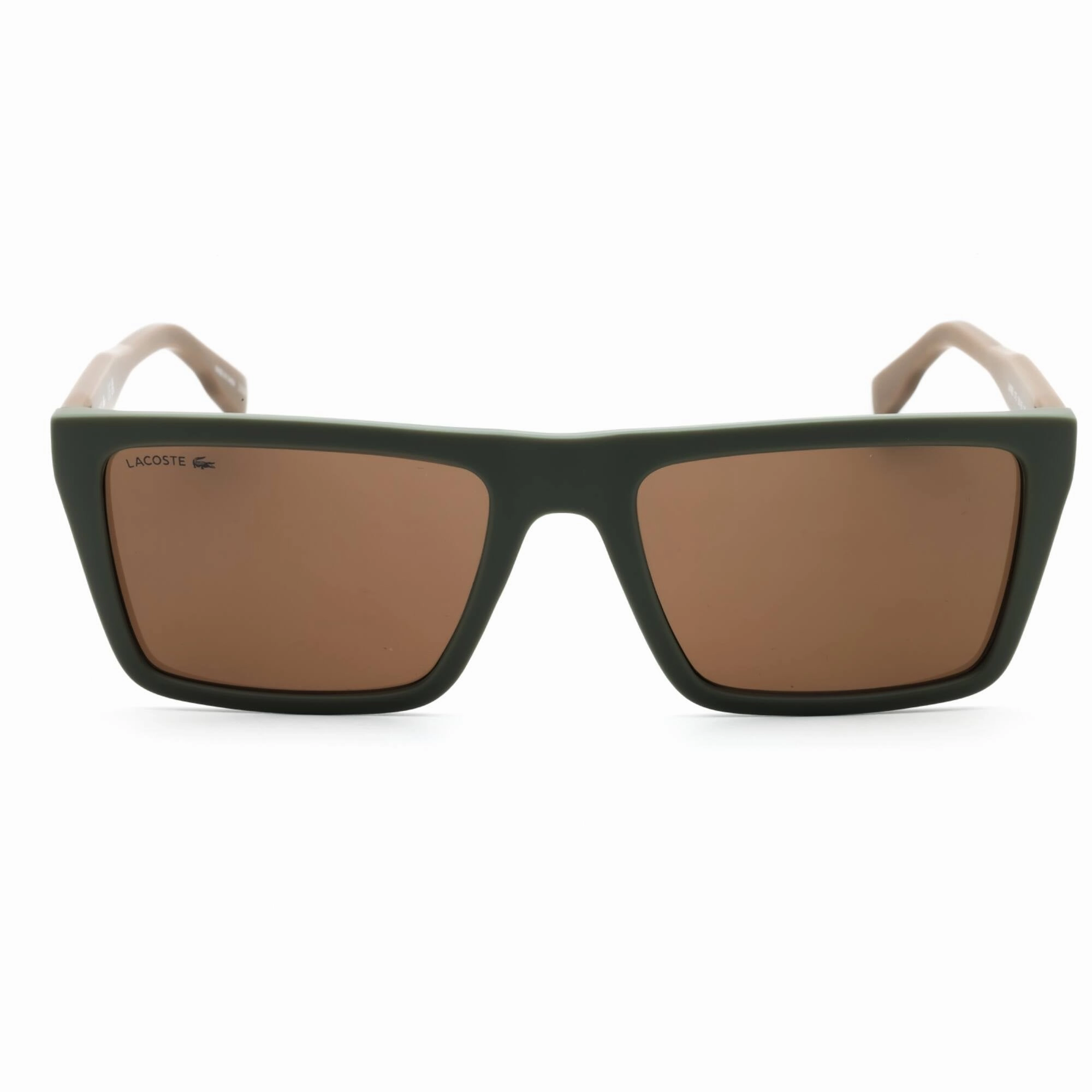 Lacoste Men's Sunglasses - Matte Khaki Injected Propionate Square Frame | L6009S 275