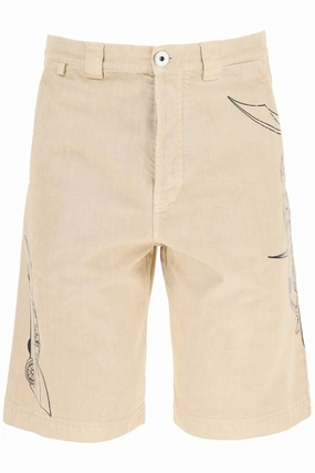 Lanvin Batman Printed Denim Shorts