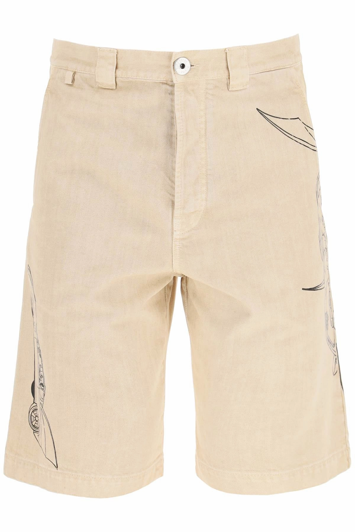Lanvin Batman Printed Denim Shorts