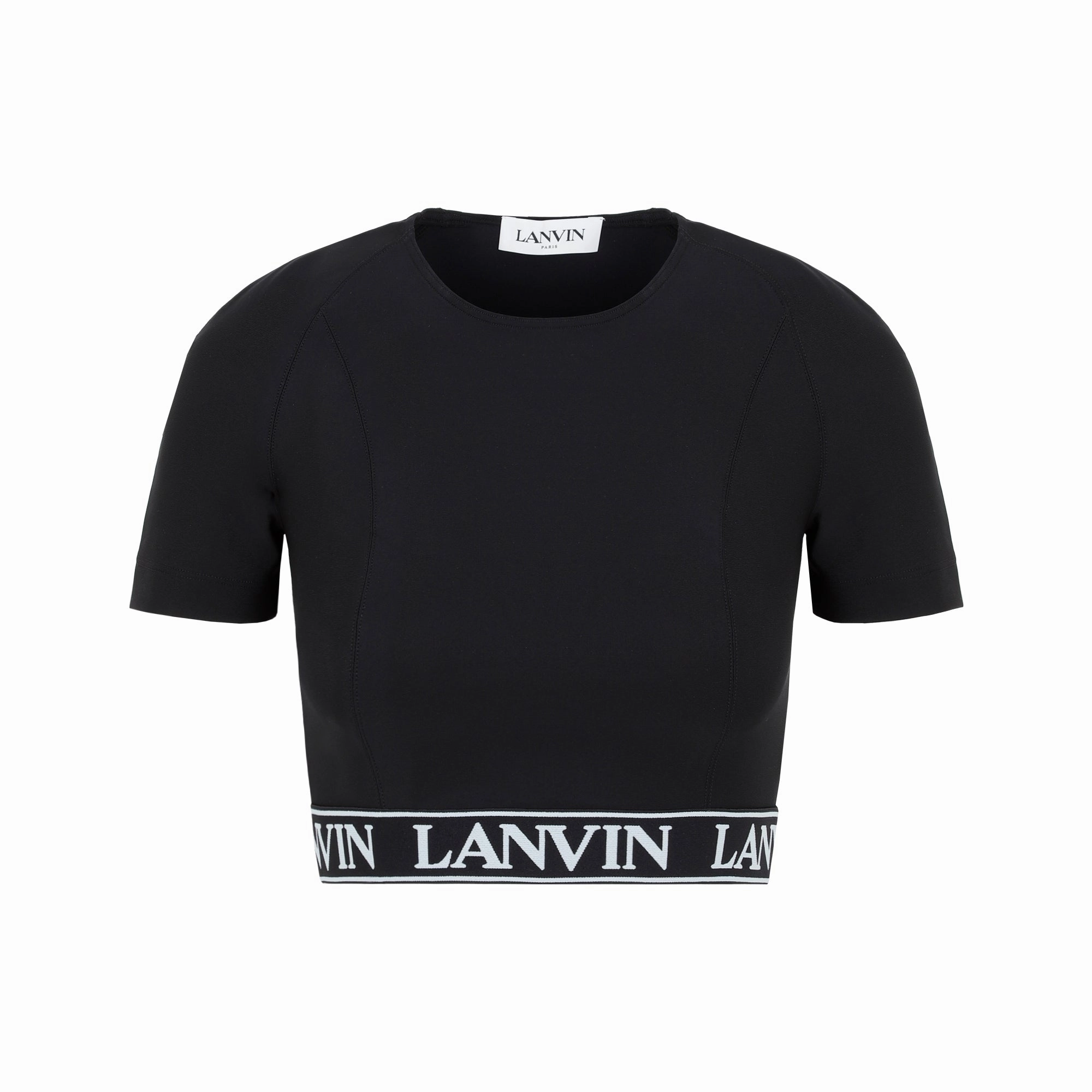 Lanvin Logo Waistband High-Neck Top