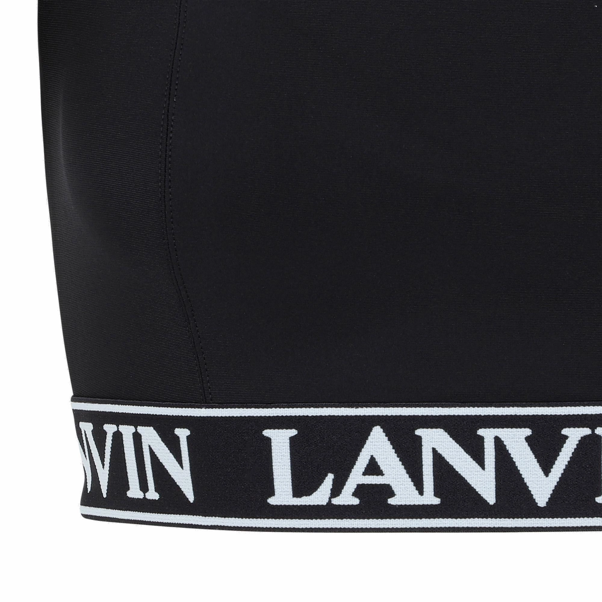 Lanvin Logo Waistband High-Neck Top