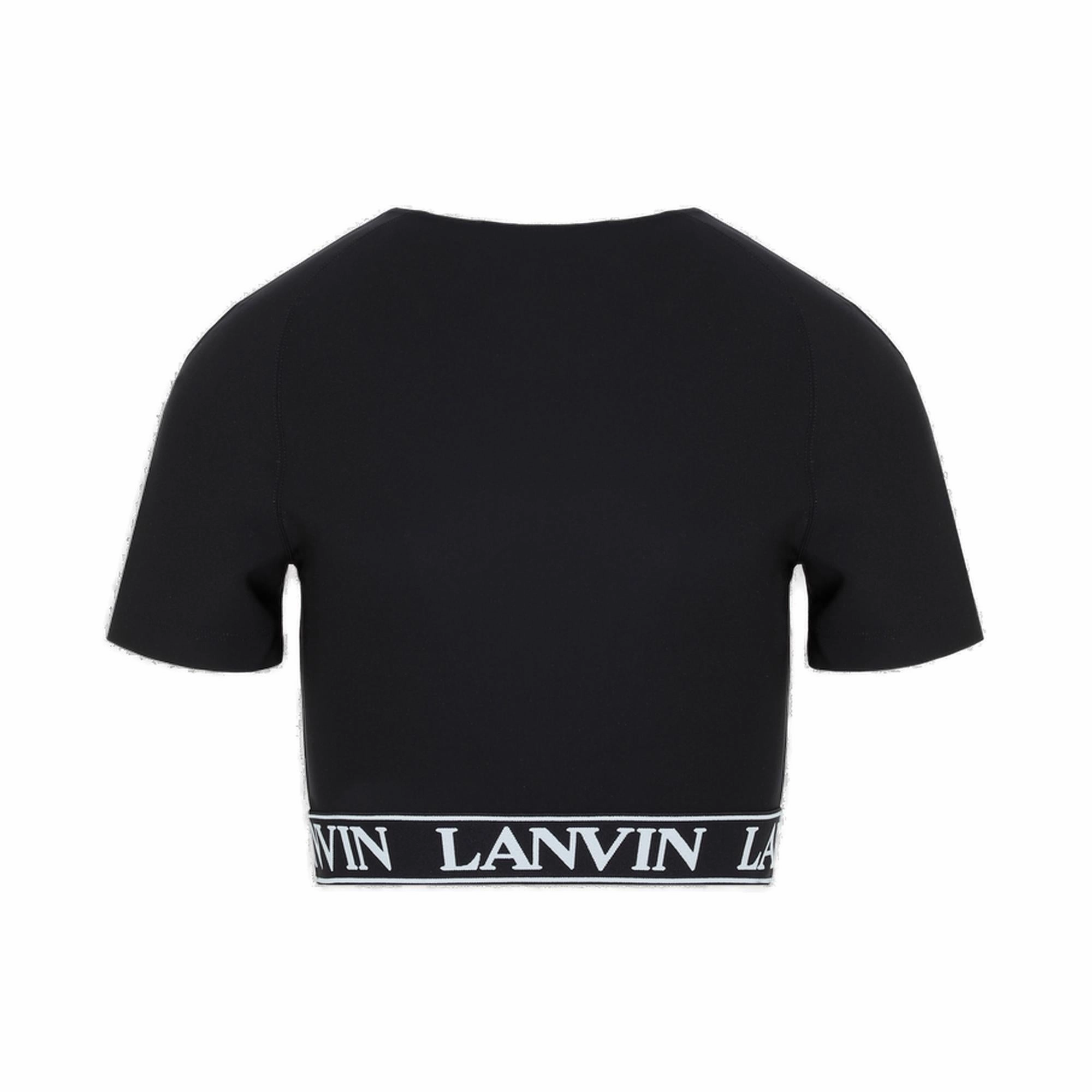 Lanvin Logo Waistband High-Neck Top
