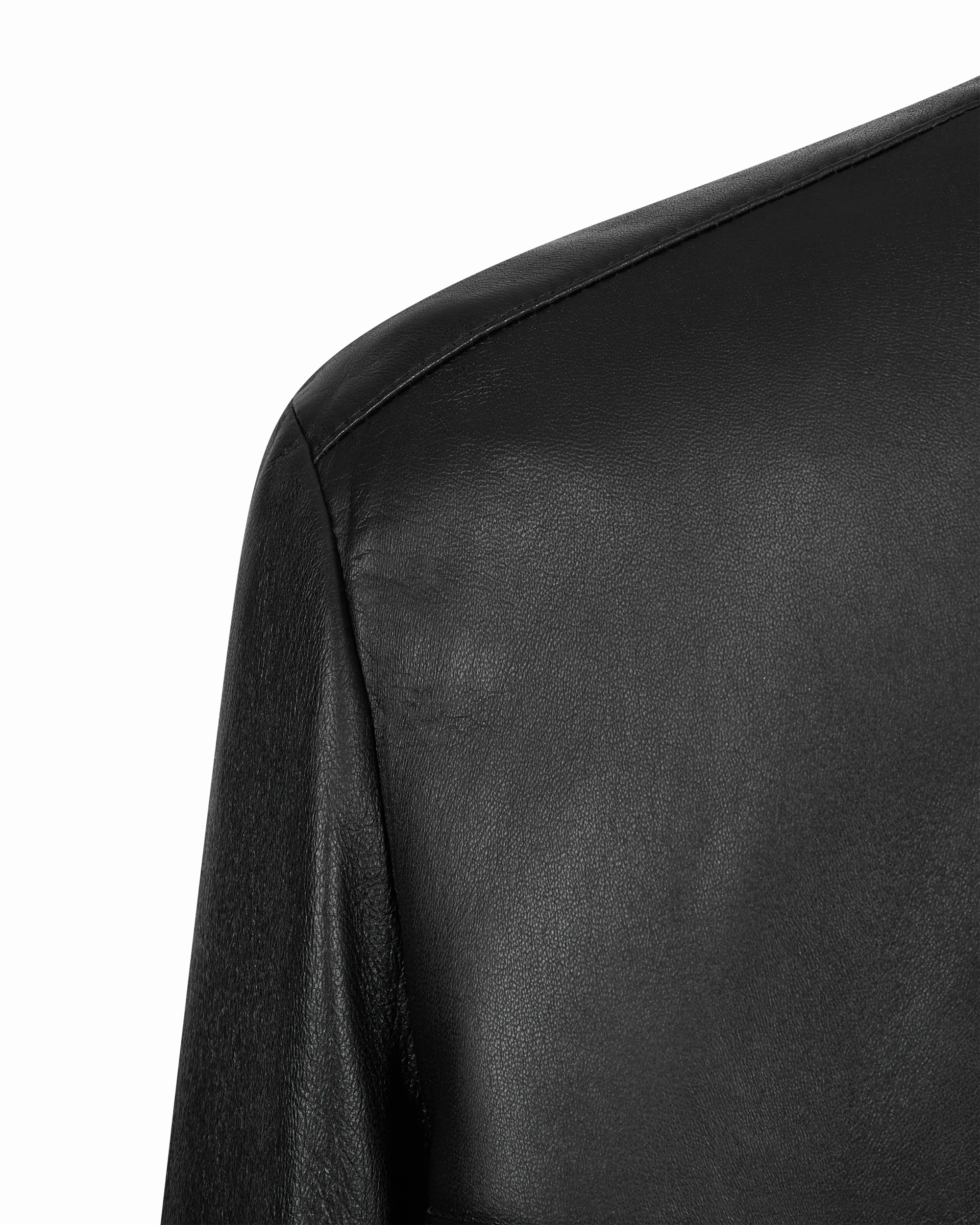 Leather Moto Jacket With Woven Chain Detail