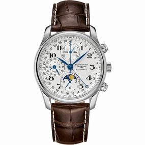 Longines Men's Watch - Master Chronograph Brown Leather Strap Moon Phase | L26734783