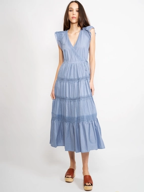 Longuette Dress with Blue Wallet