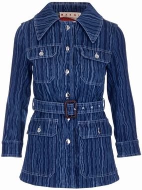 Marni Belted Waist Denim Jacket