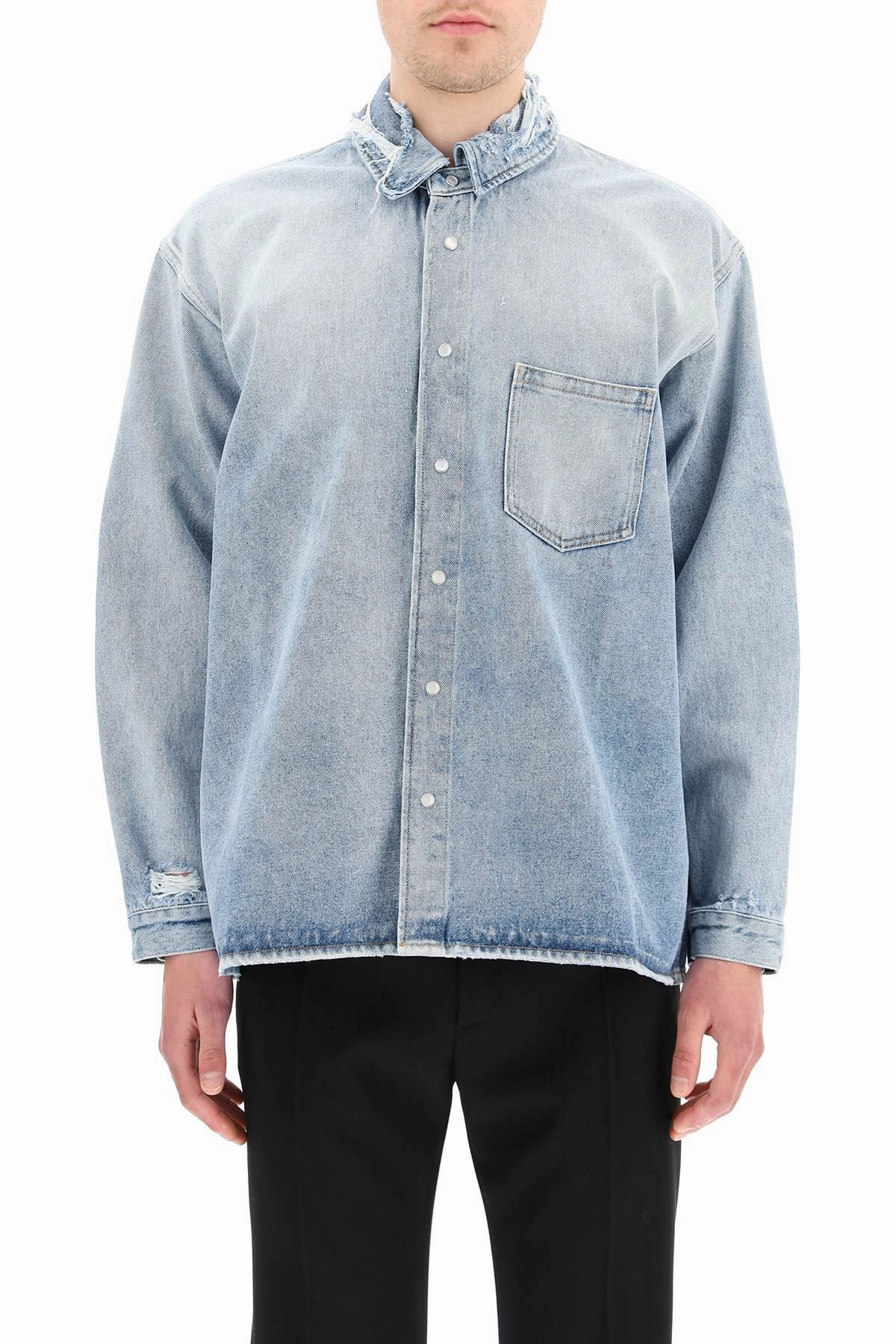 Martine Rose Destroyed Denim Overshirt