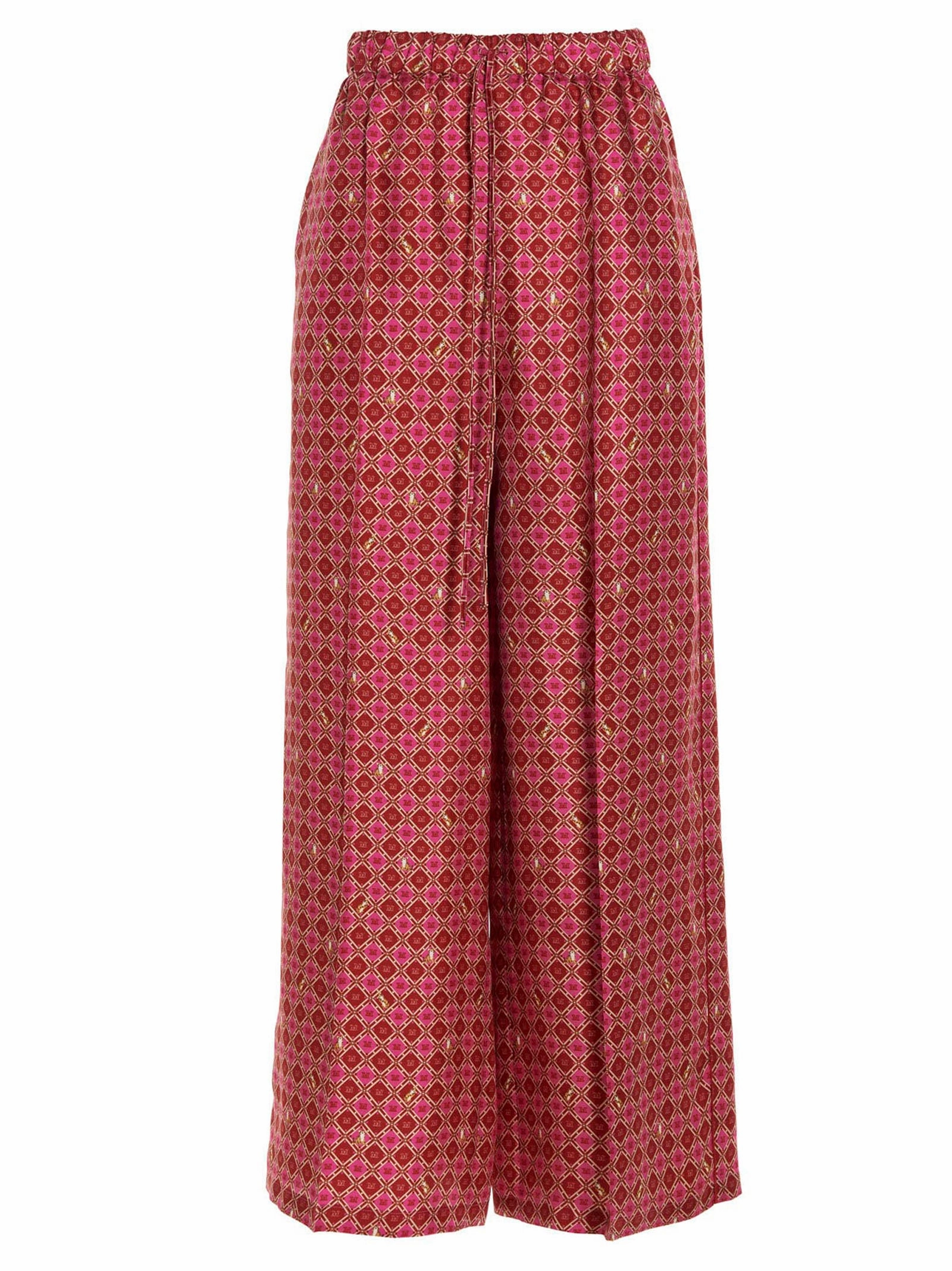 Max Mara Robin Motif Print Wide-Leg Pants