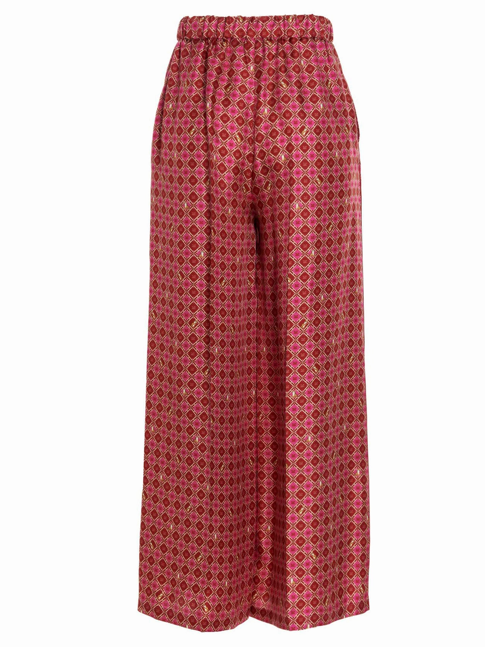 Max Mara Robin Motif Print Wide-Leg Pants