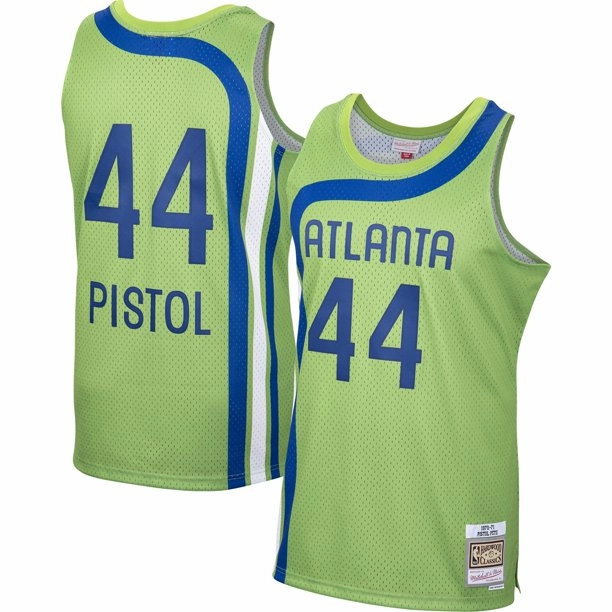 Men's Atlanta Hawks Green "Pistol" Pete Maravich Mitchell & Ness 1970-71 Hardwood Classics Swingman Jersey