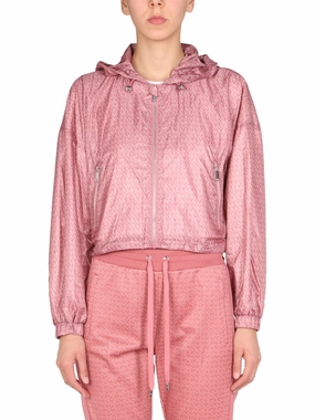 Michael Michael Kors All-Over Logo Cropped Windbreaker