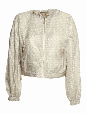 Michael Michael Kors All-Over Logo Cropped Windbreaker