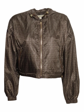 Michael Michael Kors All-Over Logo Cropped Windbreaker